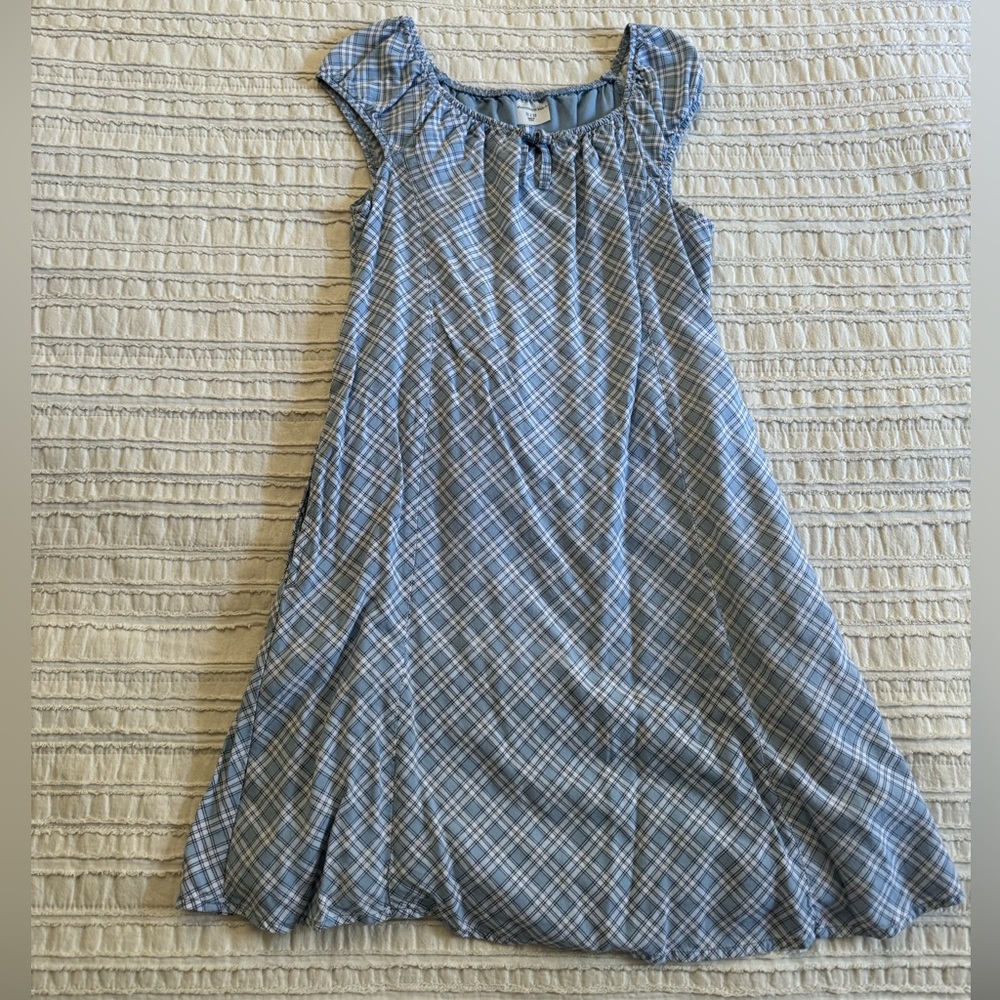 Abercrombie Kids Blue and White Plaid Dress